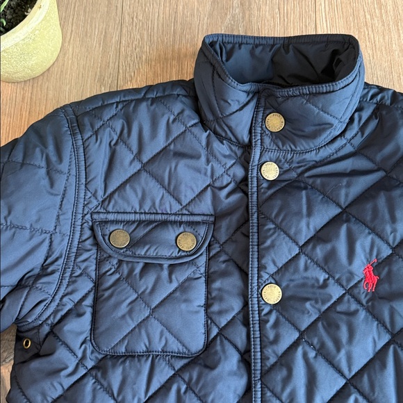POLO RALPH LAUREN LIGHTWEIGHT QUILTED PUFFER JACKET NAVY BLUE SIZE MEDIUM 10/12 - Picture 3 of 7